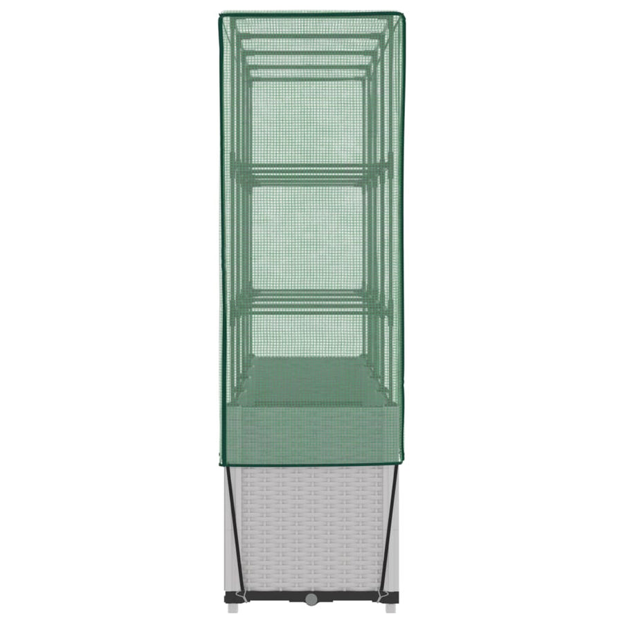 Plantenbak verhoogd met kashoes 160x40x153 cm rattanlook