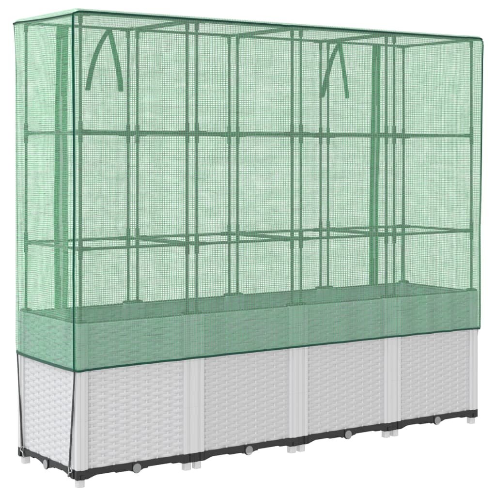 Plantenbak verhoogd met kashoes 160x40x153 cm rattanlook