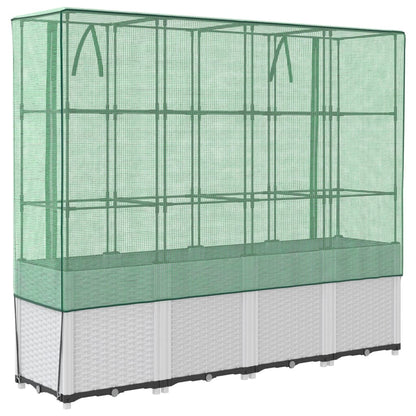 Plantenbak verhoogd met kashoes 160x40x153 cm rattanlook