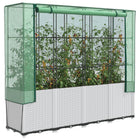 Verhoogde plantenbak 160x40x153 cm rattanlook wit