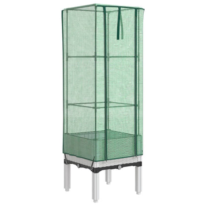 Plantenbak verhoogd met kashoes 40x40x140 cm rattanlook