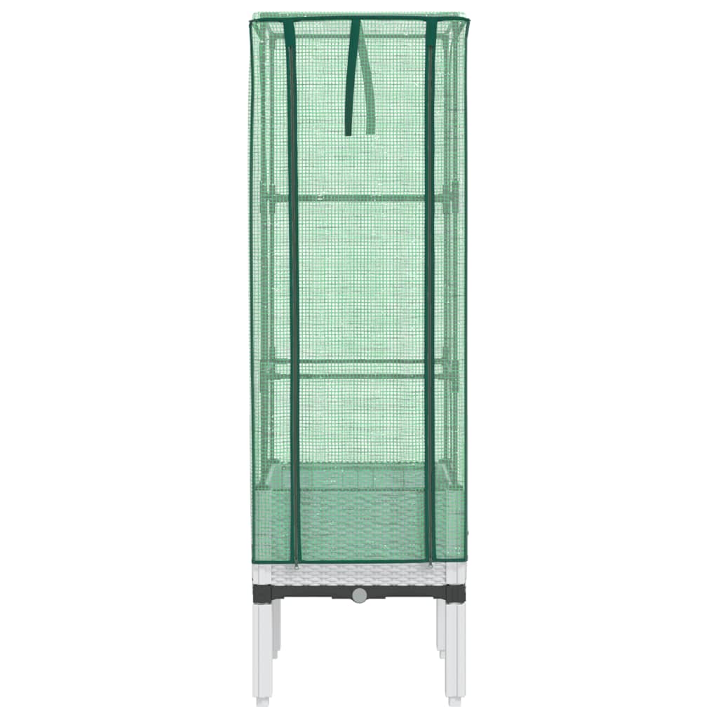 Plantenbak verhoogd met kashoes 40x40x140 cm rattanlook