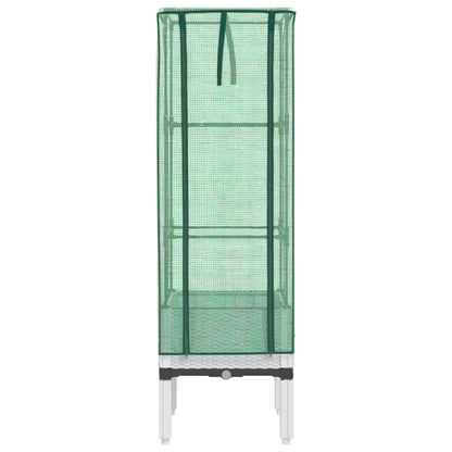 Plantenbak verhoogd met kashoes 40x40x140 cm rattanlook