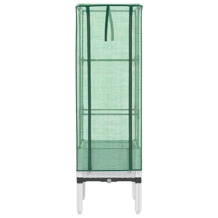 Plantenbak verhoogd met kashoes 40x40x140 cm rattanlook