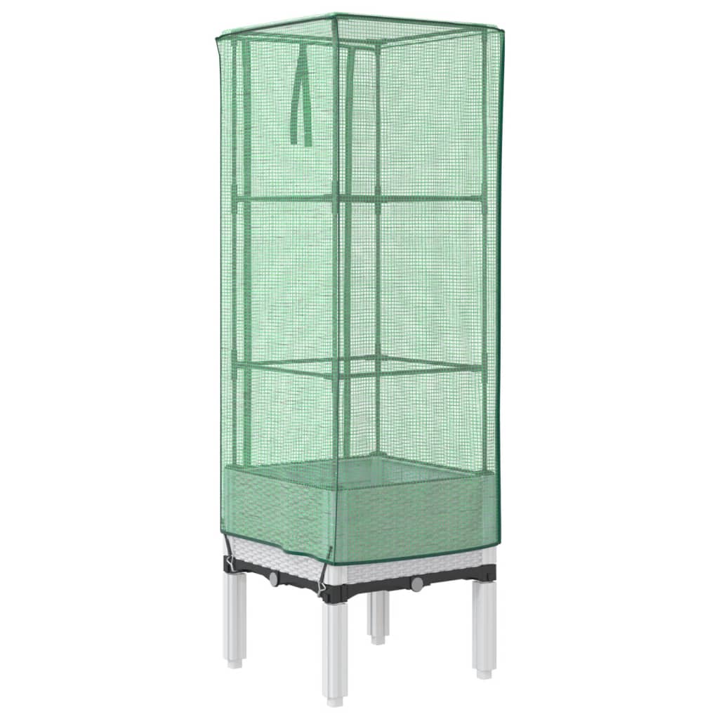 Plantenbak verhoogd met kashoes 40x40x140 cm rattanlook