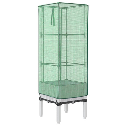 Plantenbak verhoogd met kashoes 40x40x140 cm rattanlook