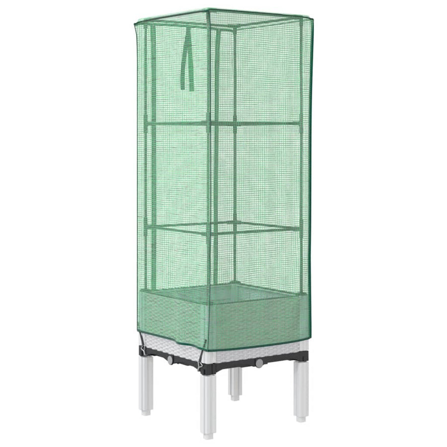 Plantenbak verhoogd met kashoes 40x40x140 cm rattanlook