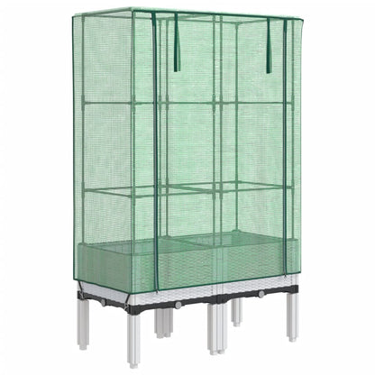Plantenbak verhoogd met kashoes 80x40x140 cm rattanlook