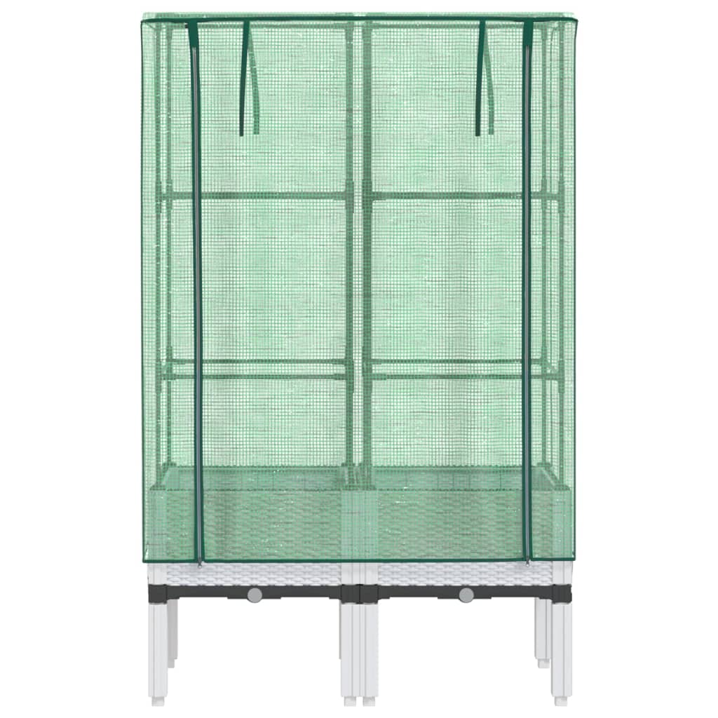 Plantenbak verhoogd met kashoes 80x40x140 cm rattanlook