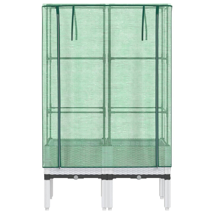 Plantenbak verhoogd met kashoes 80x40x140 cm rattanlook