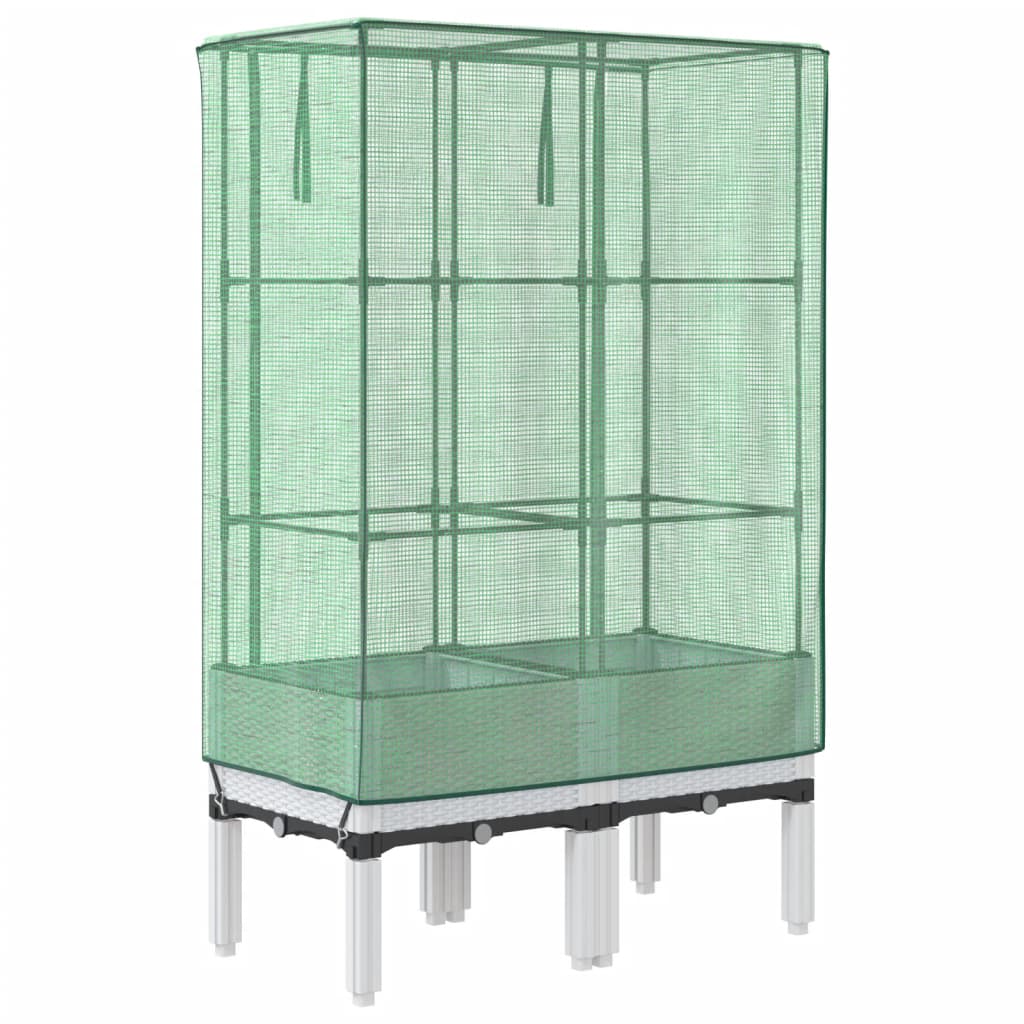 Plantenbak verhoogd met kashoes 80x40x140 cm rattanlook