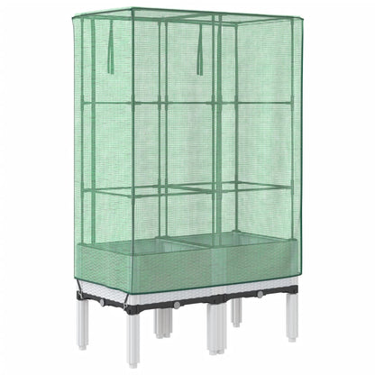 Plantenbak verhoogd met kashoes 80x40x140 cm rattanlook