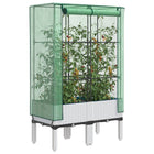 Plantenbak verhoogd 80x40x140 cm rattanlook wit