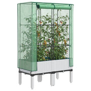 Plantenbak verhoogd 80x40x140 cm rattanlook wit