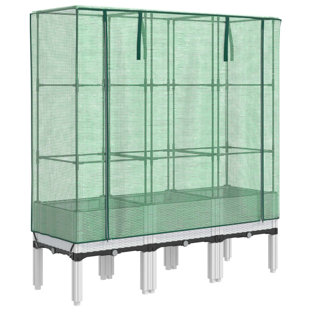 Plantenbak verhoogd met kashoes 120x40x140 cm rattanlook