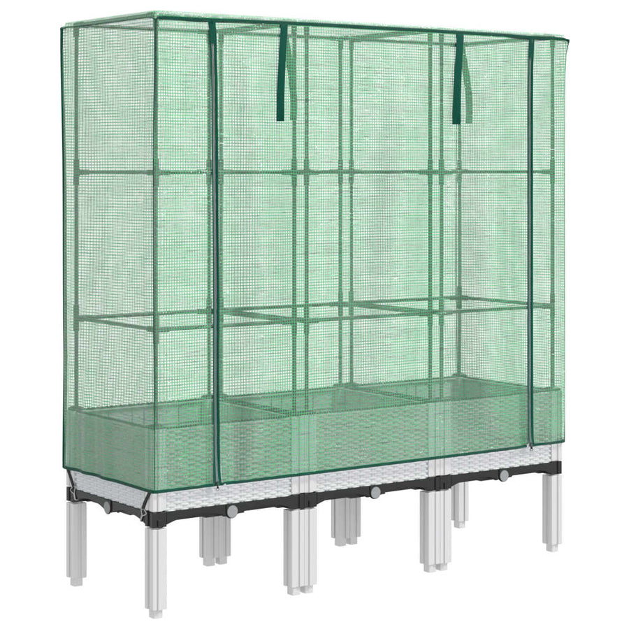 Plantenbak verhoogd met kashoes 120x40x140 cm rattanlook