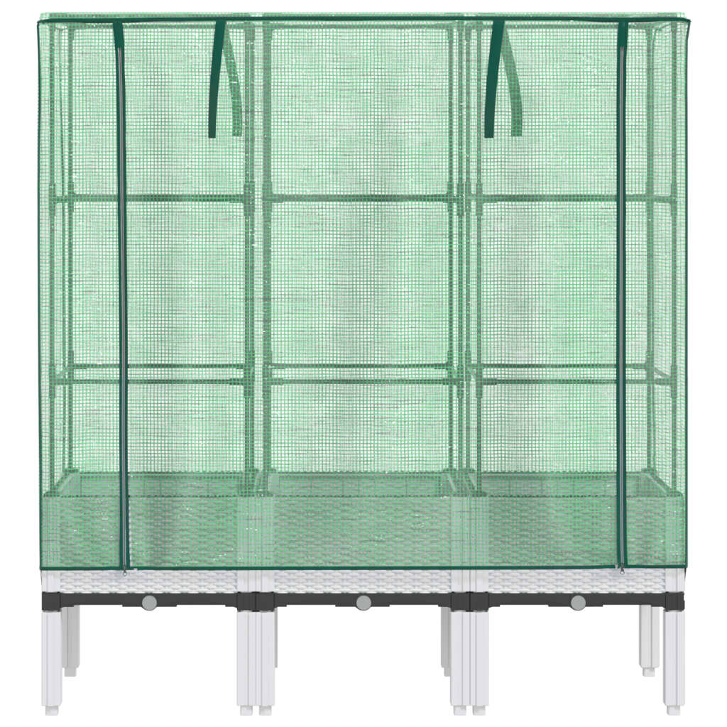 Plantenbak verhoogd met kashoes 120x40x140 cm rattanlook