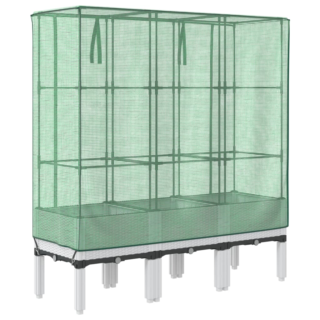 Plantenbak verhoogd met kashoes 120x40x140 cm rattanlook