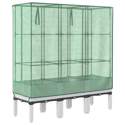 Plantenbak verhoogd met kashoes 120x40x140 cm rattanlook