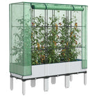 Verhoogde plantenbak met kas 120x40x140 cm poly rattanlook