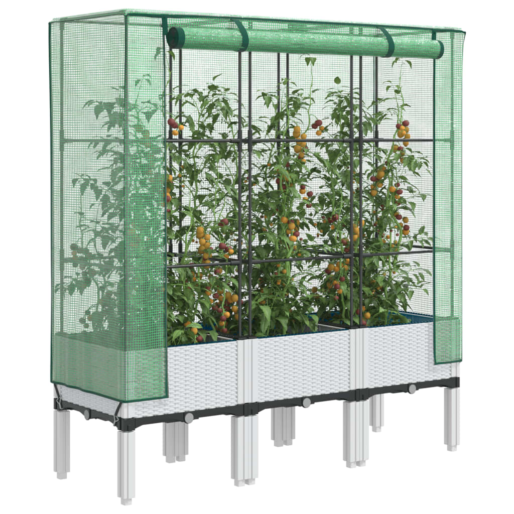 Plantenbak verhoogd met kashoes 120x40x140 cm rattanlook