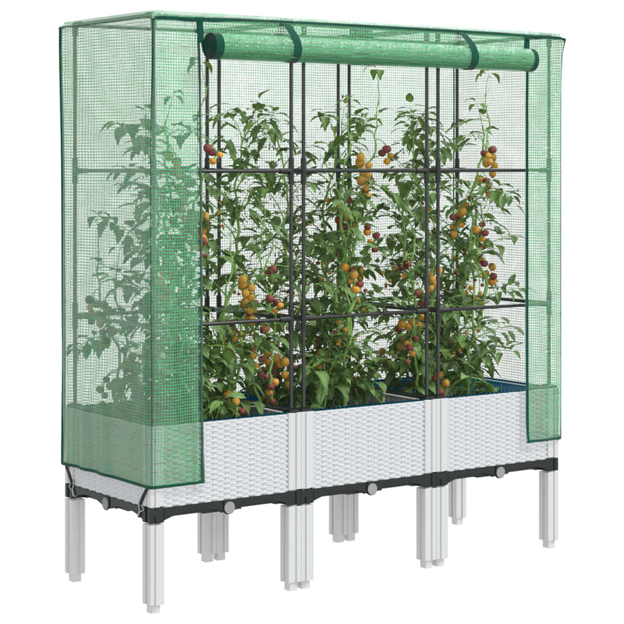 Plantenbak verhoogd met kashoes 120x40x140 cm rattanlook