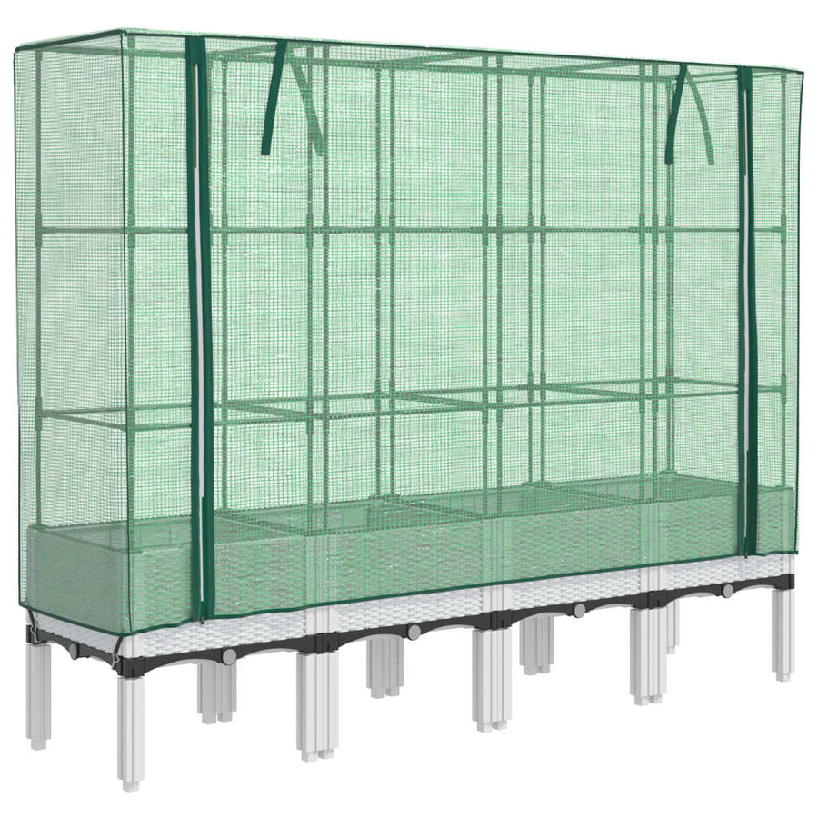 Plantenbak verhoogd met kashoes 160x40x140 cm rattanlook