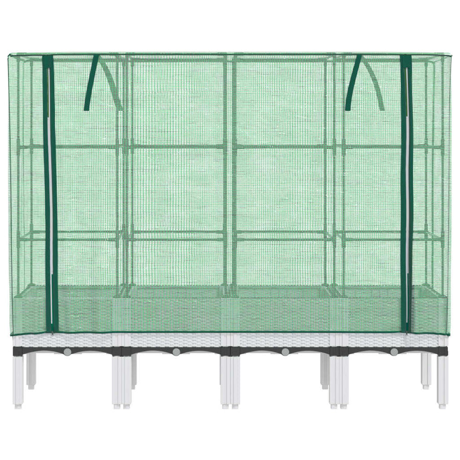 Plantenbak verhoogd met kashoes 160x40x140 cm rattanlook