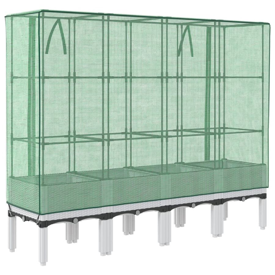 Plantenbak verhoogd met kashoes 160x40x140 cm rattanlook