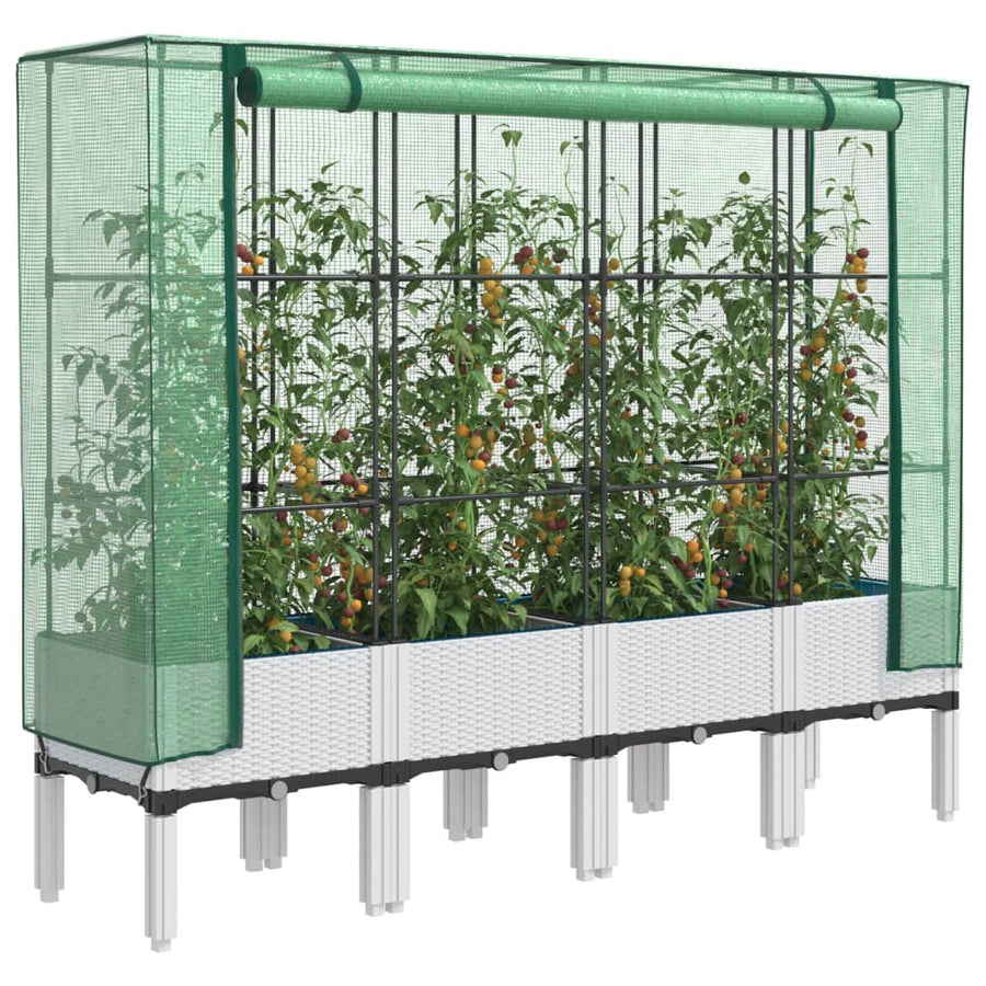 Plantenbak verhoogd met kashoes 160x40x140 cm rattanlook