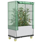 Plantenbak verhoogd 80x50x182 cm wit rattanlook