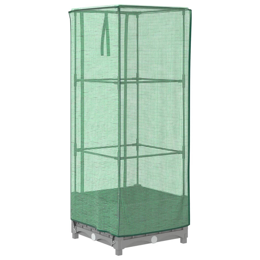 Plantenbak verhoogd met kashoes 40x40x123 cm rattanlook