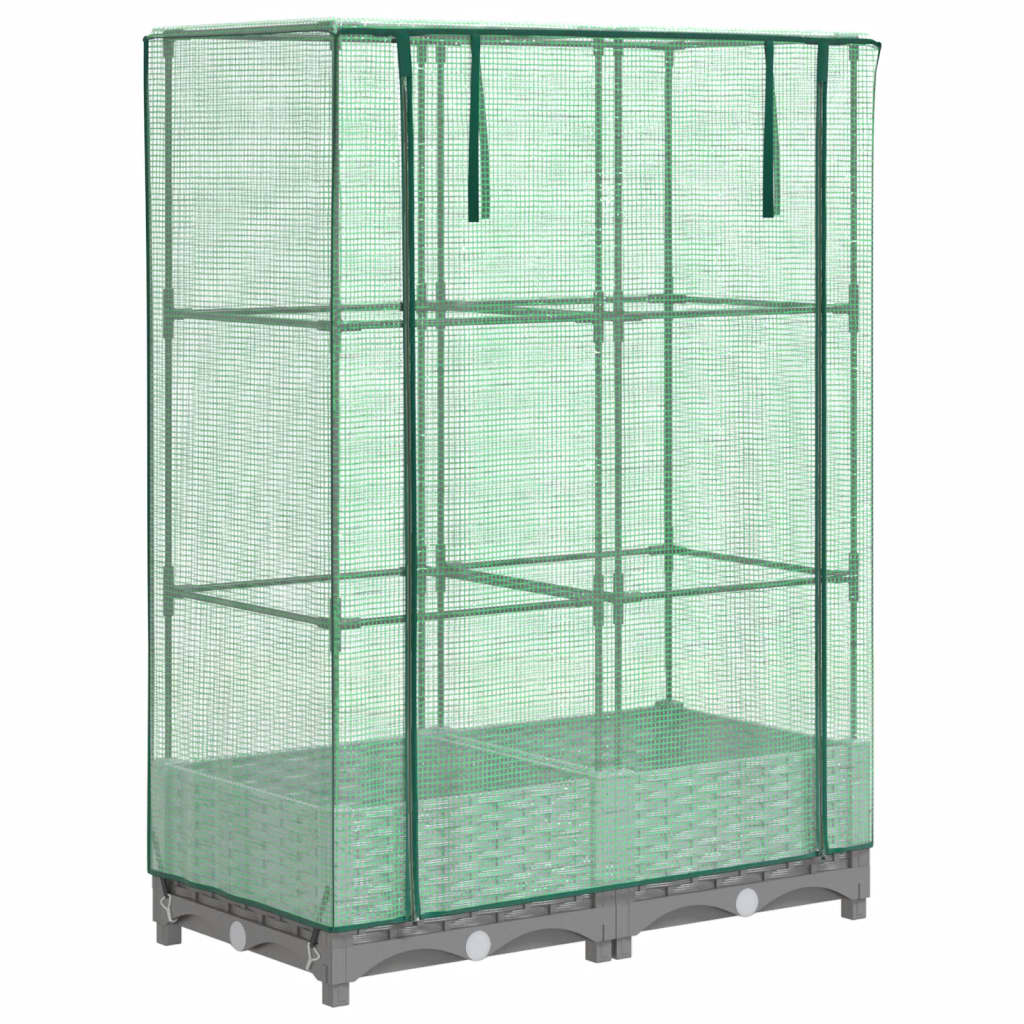 Plantenbak verhoogd met kashoes 80x40x123 cm rattanlook