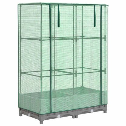 Plantenbak verhoogd met kashoes 80x40x123 cm rattanlook