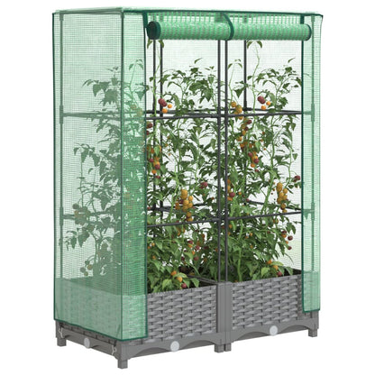 Plantenbak verhoogd met kashoes 80x40x123 cm rattanlook