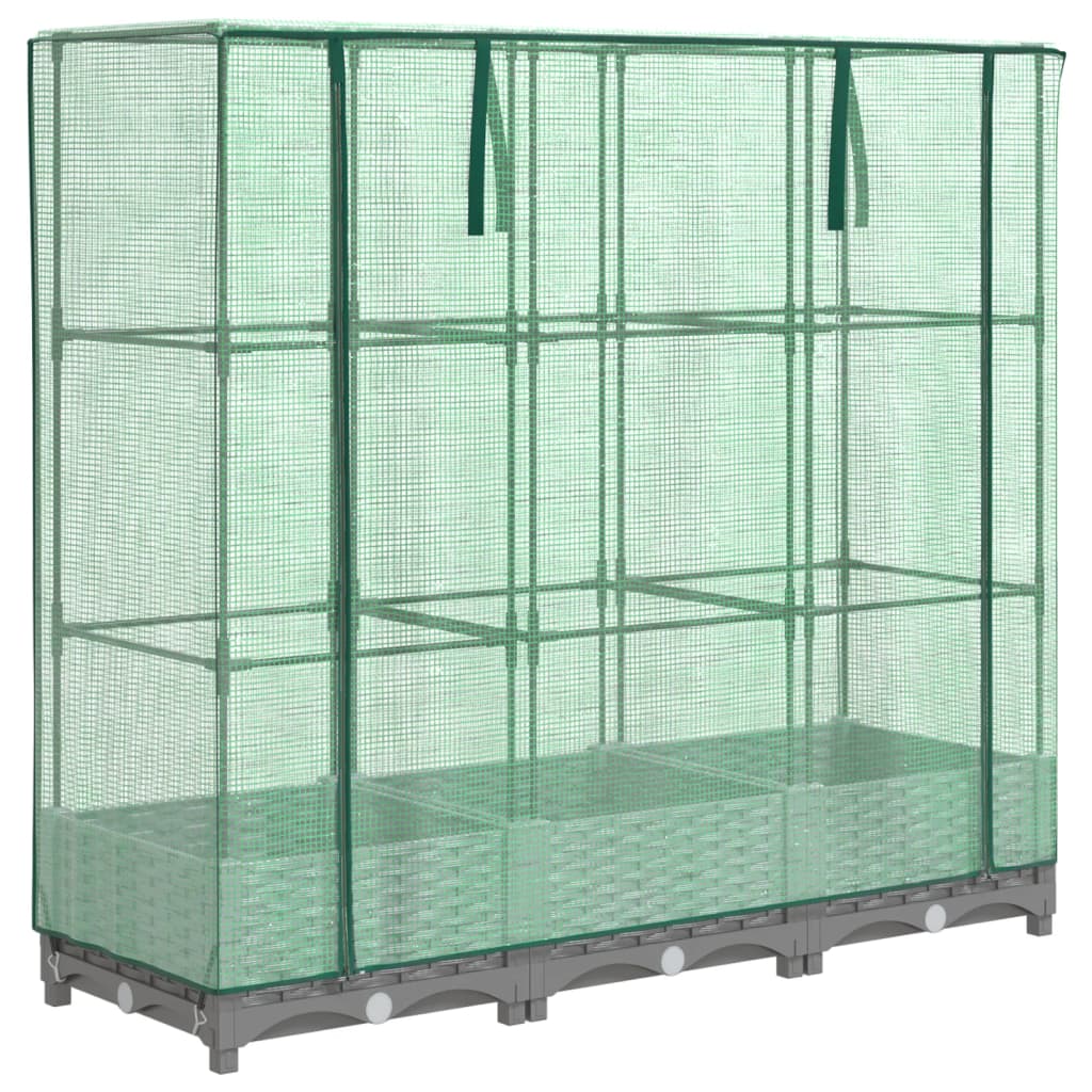 Plantenbak verhoogd met kashoes 120x40x123 cm rattanlook