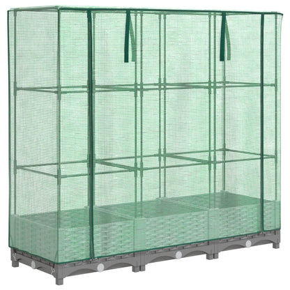 Plantenbak verhoogd met kashoes 120x40x123 cm rattanlook