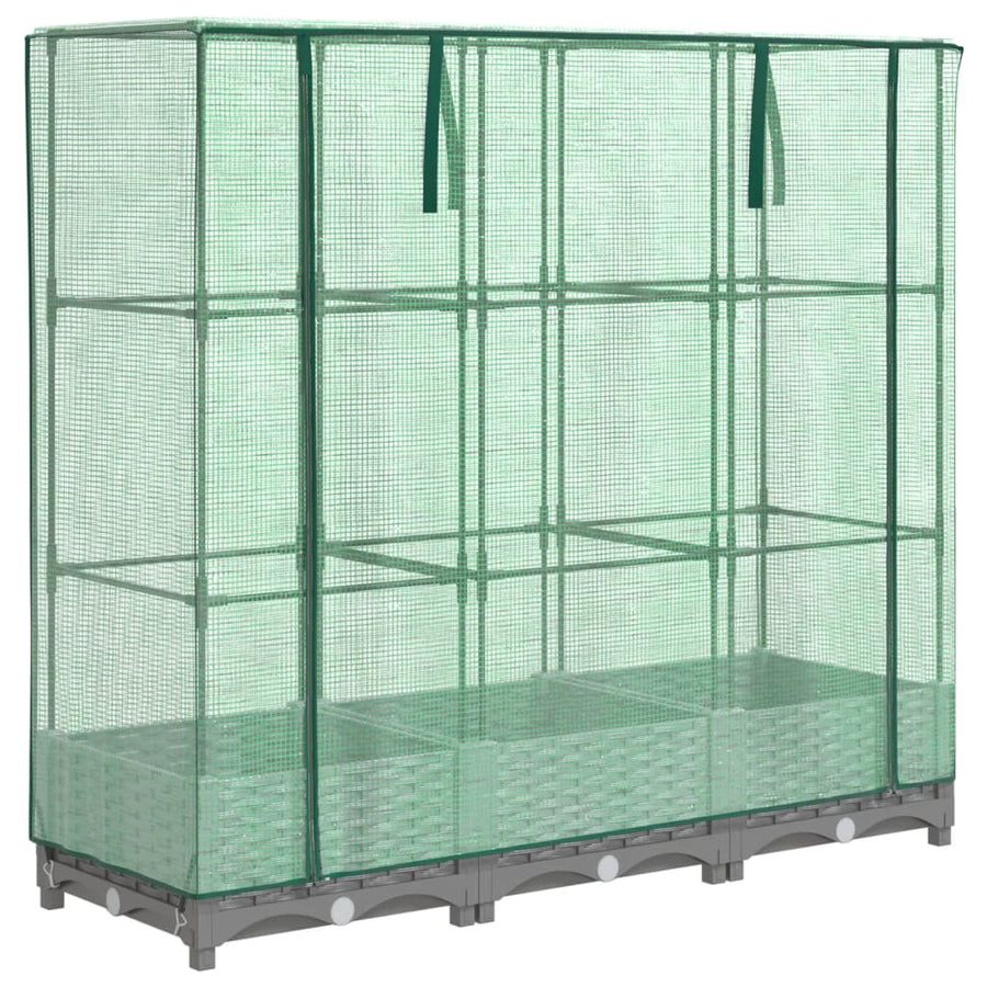 Plantenbak verhoogd met kashoes 120x40x123 cm rattanlook