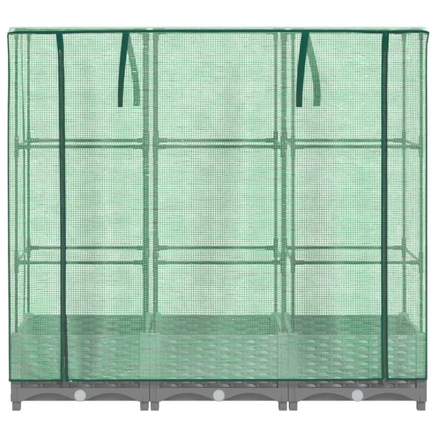 Plantenbak verhoogd met kashoes 120x40x123 cm rattanlook