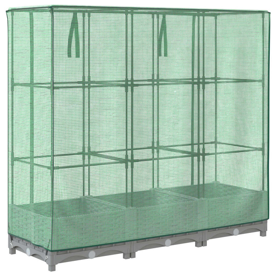 Plantenbak verhoogd met kashoes 120x40x123 cm rattanlook