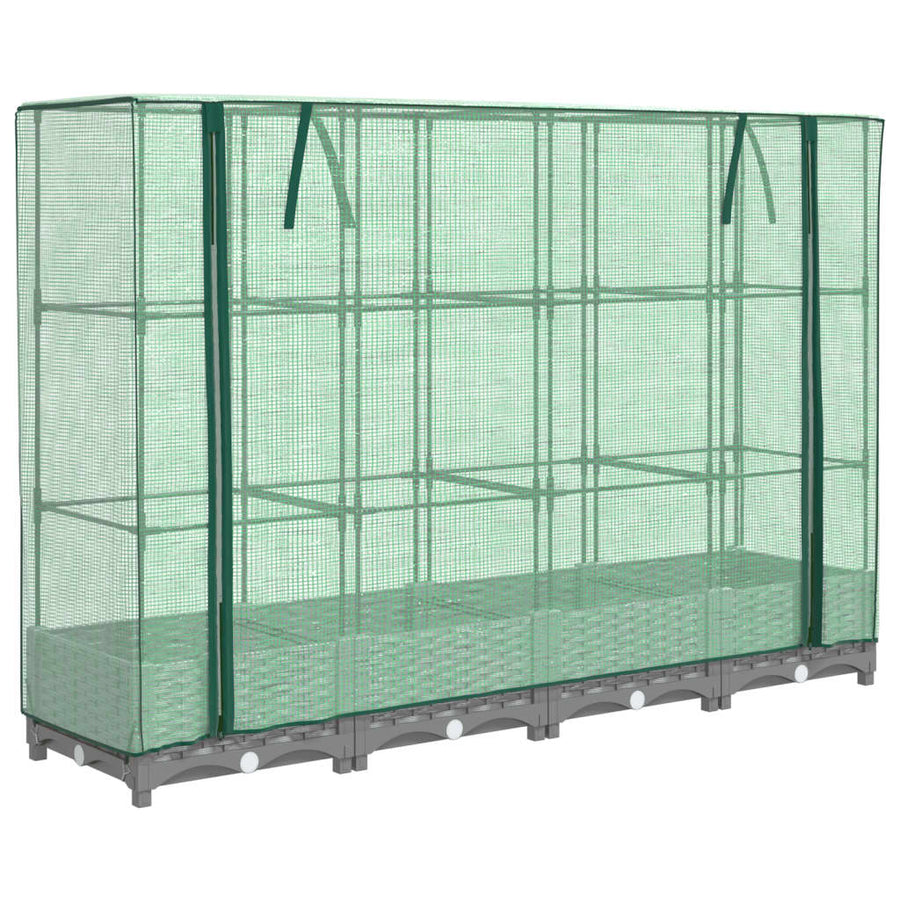 Plantenbak verhoogd met kashoes 160x40x123 cm rattanlook