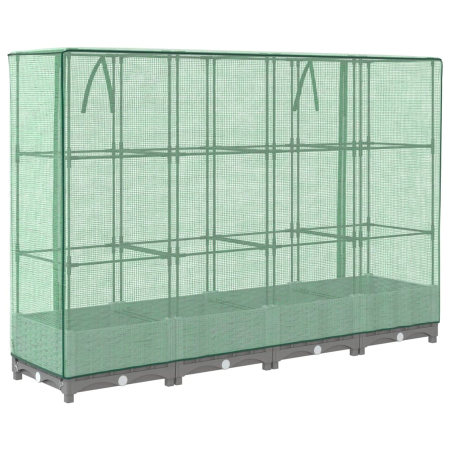 Plantenbak verhoogd met kashoes 160x40x123 cm rattanlook