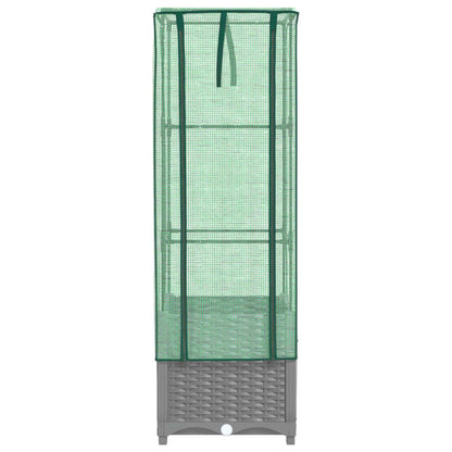 Plantenbak verhoogd met kashoes 40x40x139 cm rattanlook