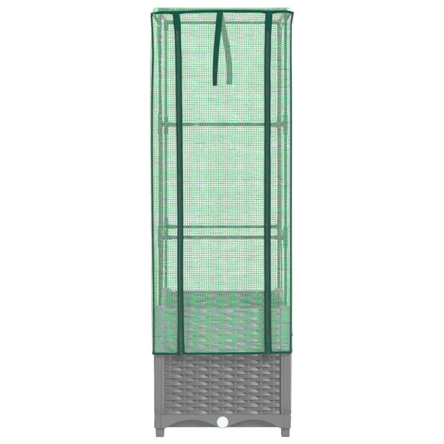 Plantenbak verhoogd met kashoes 40x40x139 cm rattanlook