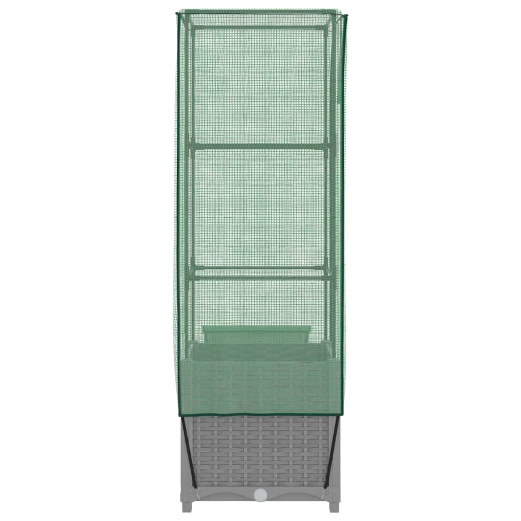 Plantenbak verhoogd met kashoes 40x40x139 cm rattanlook