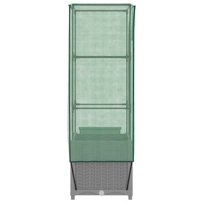Plantenbak verhoogd met kashoes 40x40x139 cm rattanlook