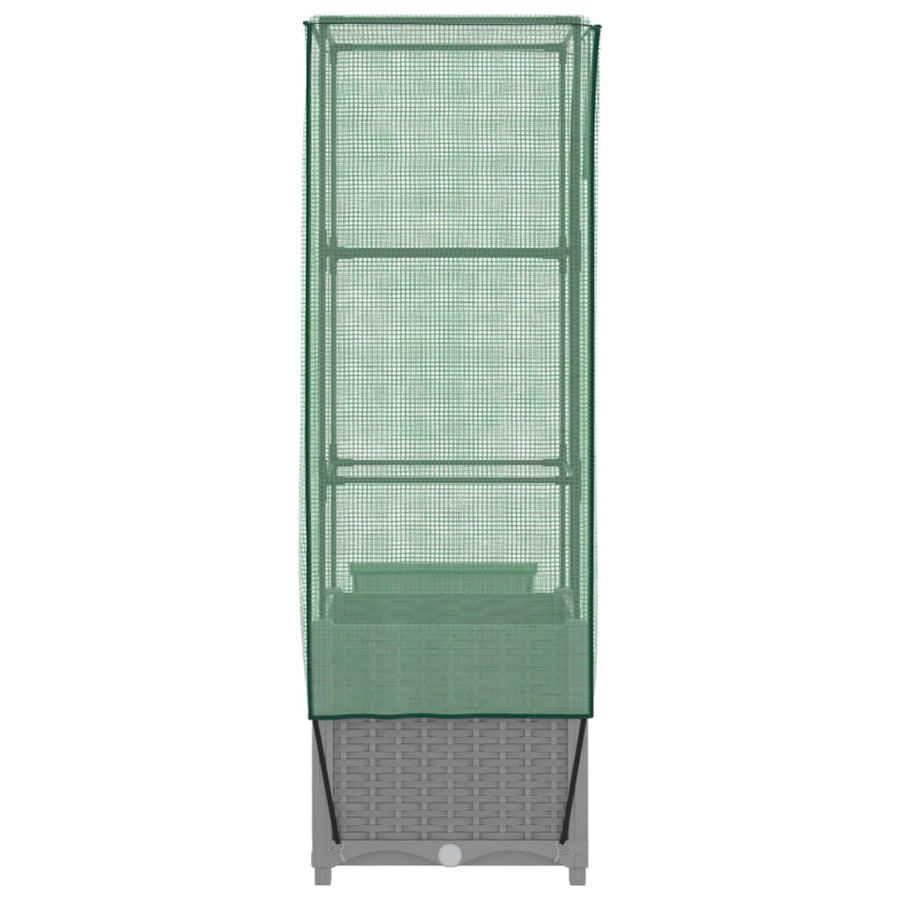 Plantenbak verhoogd met kashoes 40x40x139 cm rattanlook