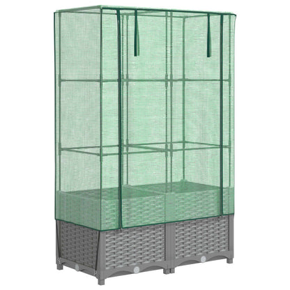 Plantenbak verhoogd met kashoes 80x40x138 cm rattanlook