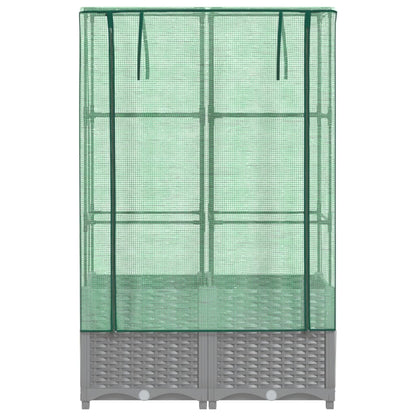 Plantenbak verhoogd met kashoes 80x40x138 cm rattanlook