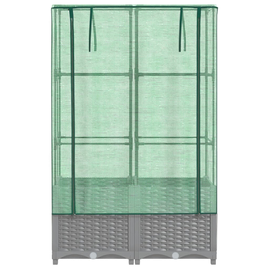 Plantenbak verhoogd met kashoes 80x40x138 cm rattanlook